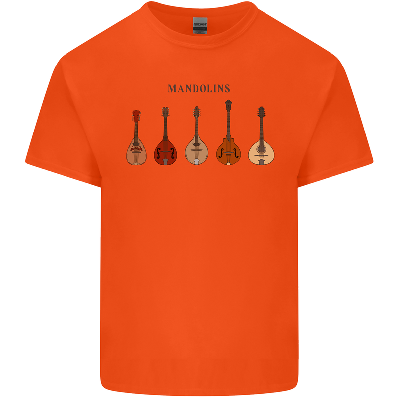 A Set of Mandolins Mens Cotton T-Shirt Tee Top Orange