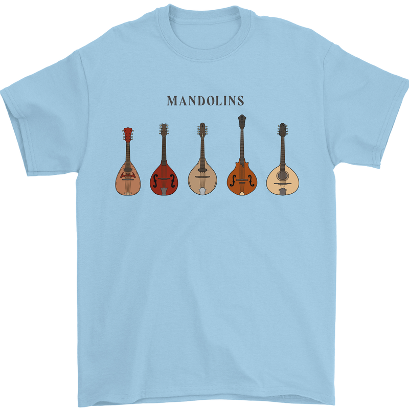 A Set of Mandolins Mens T-Shirt 100% Cotton Light Blue