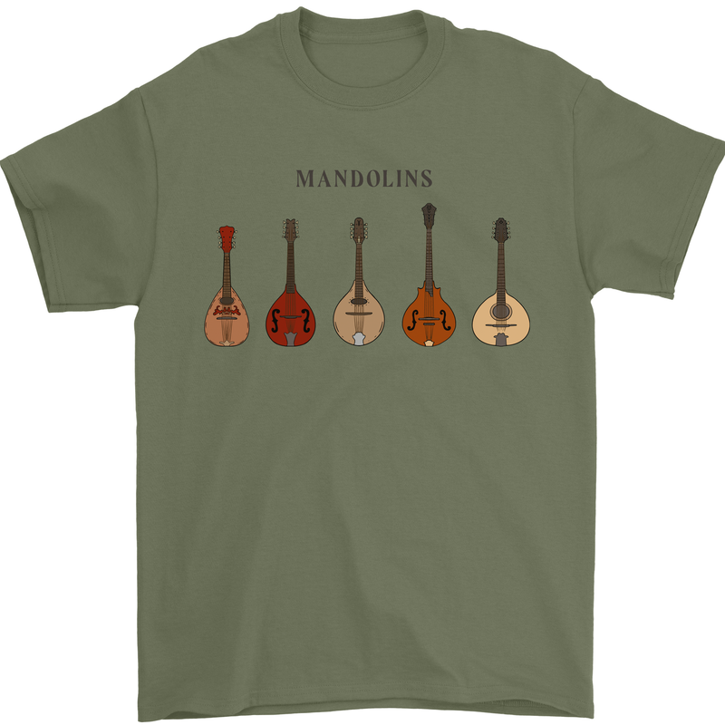 A Set of Mandolins Mens T-Shirt 100% Cotton Military Green