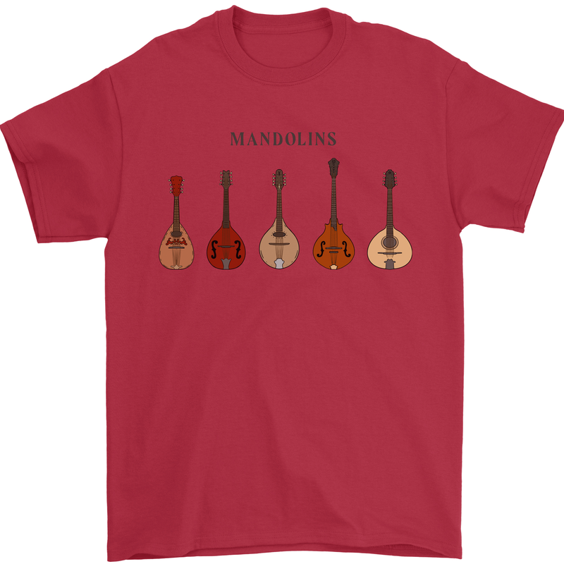 A Set of Mandolins Mens T-Shirt 100% Cotton Red