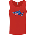 A Shark in American Flag USA Mens Vest Tank Top Red
