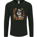 A Shih Tzu Dog Surrounded by Flowers Mens Long Sleeve T-Shirt Black