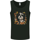 A Shih Tzu Dog Surrounded by Flowers Mens Vest Tank Top Black