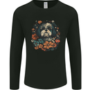 A Shih Tzu Dog With Flowers Mens Long Sleeve T-Shirt Black