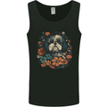 A Shih Tzu Dog With Flowers Mens Vest Tank Top Black