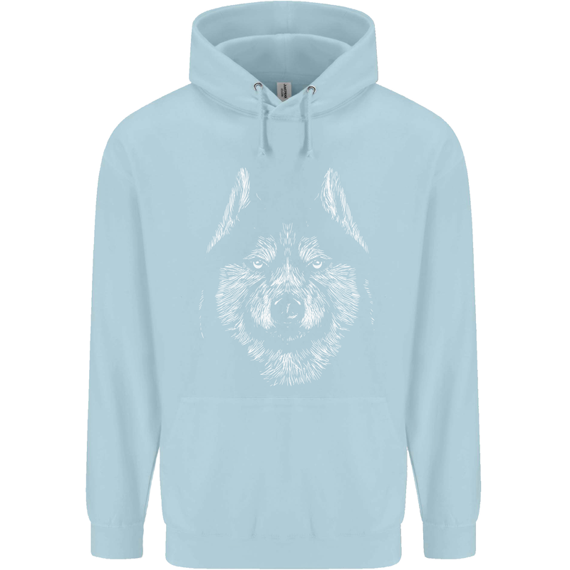 A Siberian Husky Childrens Kids Hoodie Light Blue