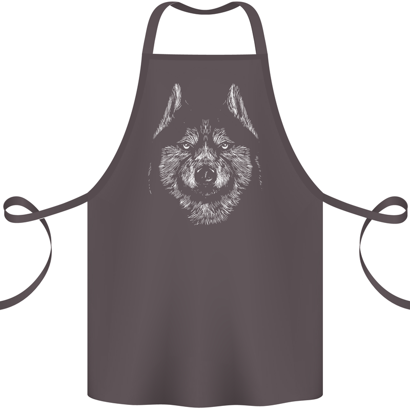 A Siberian Husky Cotton Apron 100% Organic Dark Grey