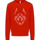 A Siberian Husky Kids Sweatshirt Jumper Bright Red