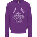 A Siberian Husky Kids Sweatshirt Jumper Purple