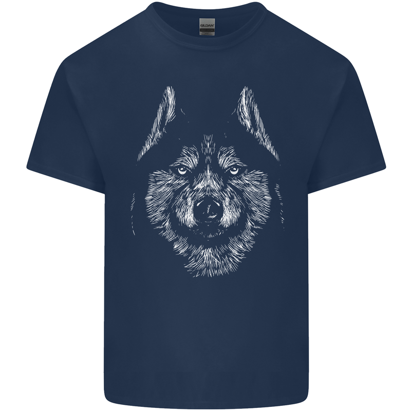 A Siberian Husky Kids T-Shirt Childrens Navy Blue