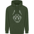 A Siberian Husky Mens 80% Cotton Hoodie Forest Green