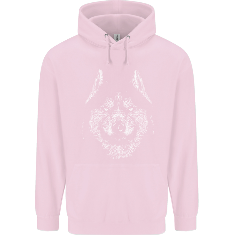 A Siberian Husky Mens 80% Cotton Hoodie Light Pink