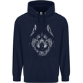 A Siberian Husky Mens 80% Cotton Hoodie Navy Blue