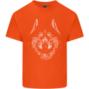 A Siberian Husky Mens Cotton T-Shirt Tee Top Orange