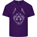 A Siberian Husky Mens Cotton T-Shirt Tee Top Purple