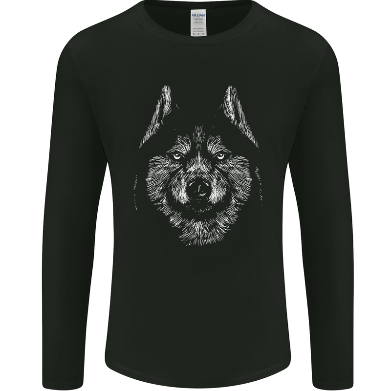 A Siberian Husky Mens Long Sleeve T-Shirt Black