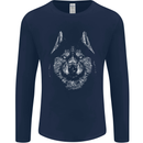 A Siberian Husky Mens Long Sleeve T-Shirt Navy Blue