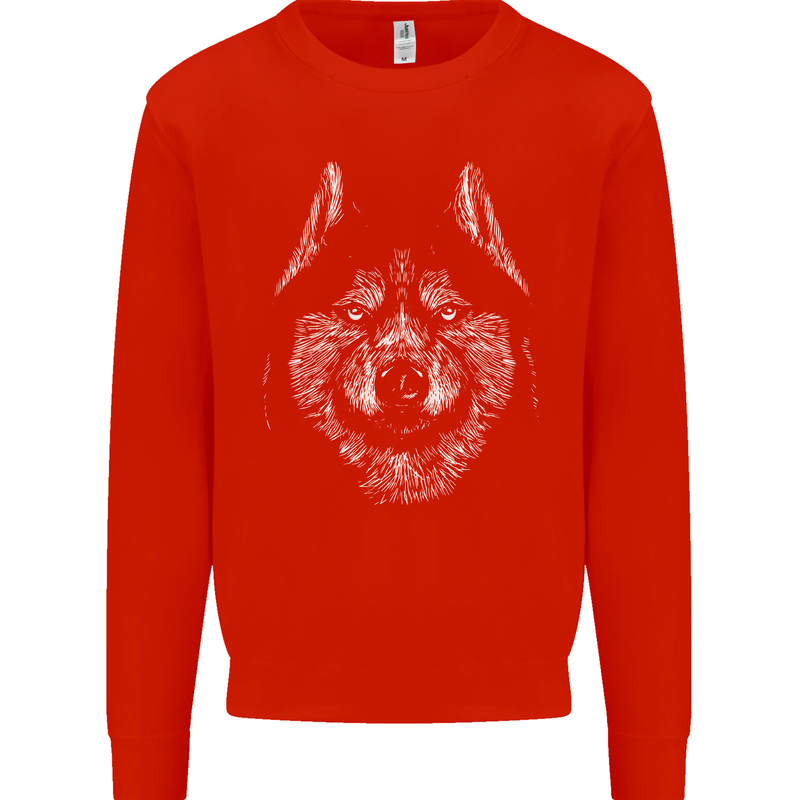 A Siberian Husky Mens Sweatshirt Jumper Bright Red
