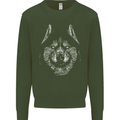 A Siberian Husky Mens Sweatshirt Jumper Forest Green