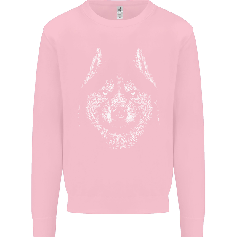 A Siberian Husky Mens Sweatshirt Jumper Light Pink