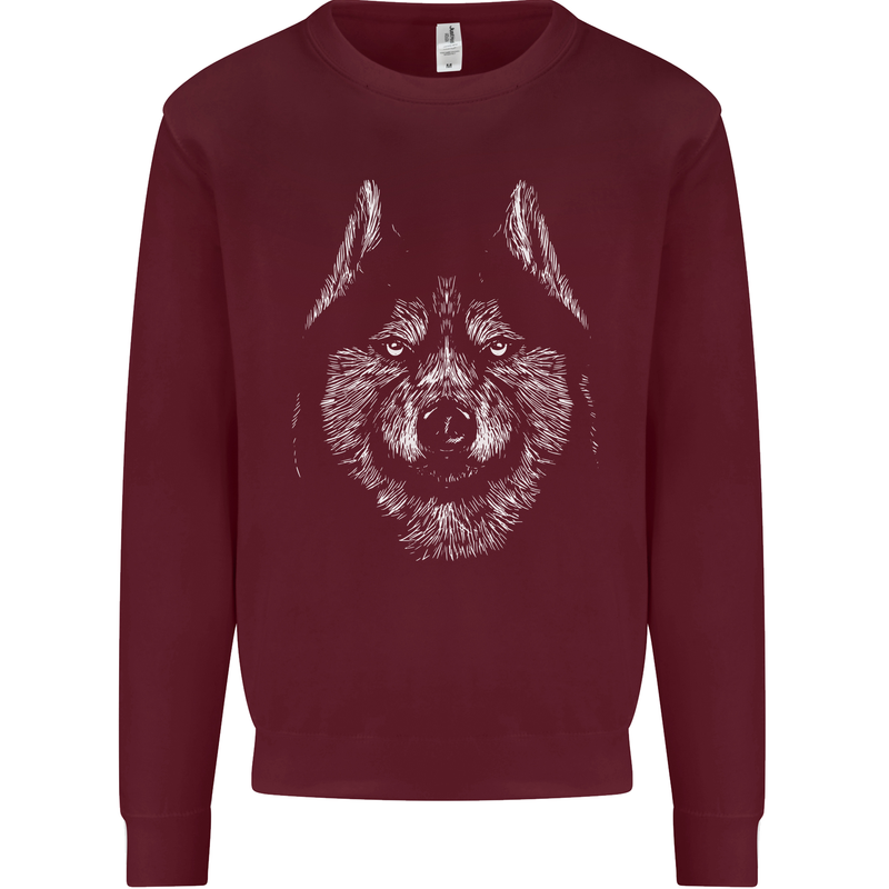 A Siberian Husky Mens Sweatshirt Jumper Maroon