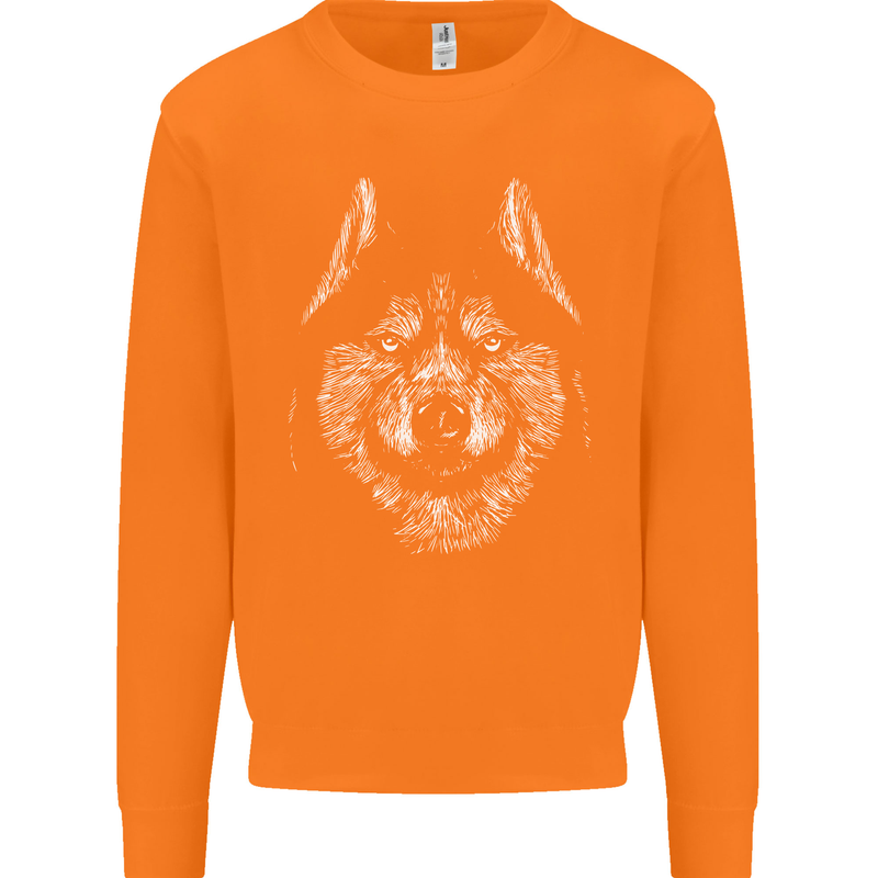 A Siberian Husky Mens Sweatshirt Jumper Orange