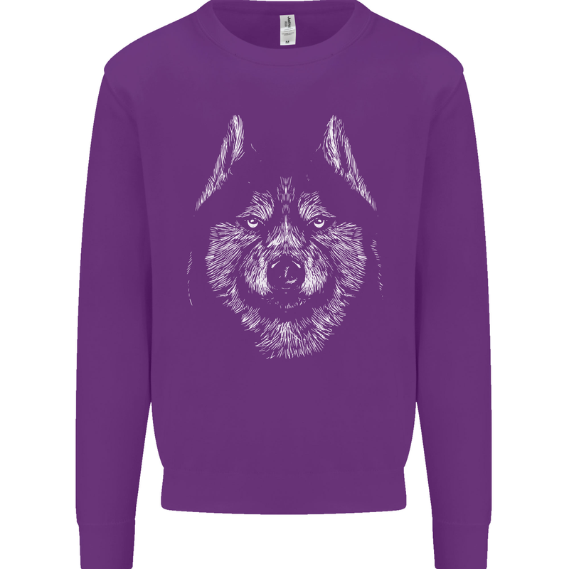 A Siberian Husky Mens Sweatshirt Jumper Purple