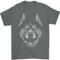 A Siberian Husky Mens T-Shirt 100% Cotton Charcoal