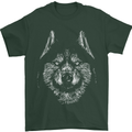 A Siberian Husky Mens T-Shirt 100% Cotton Forest Green