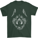 A Siberian Husky Mens T-Shirt 100% Cotton Forest Green