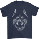 A Siberian Husky Mens T-Shirt 100% Cotton Navy Blue
