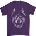 A Siberian Husky Mens T-Shirt 100% Cotton Purple
