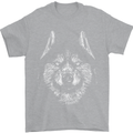 A Siberian Husky Mens T-Shirt 100% Cotton Sports Grey