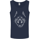 A Siberian Husky Mens Vest Tank Top Navy Blue