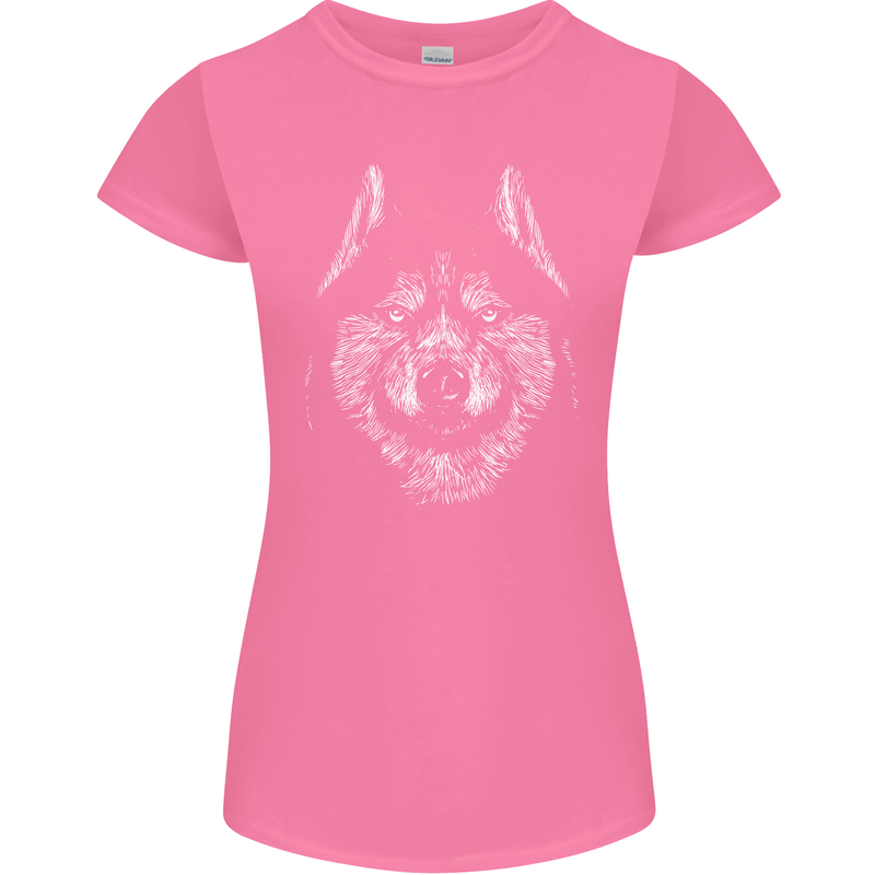 A Siberian Husky Womens Petite Cut T-Shirt Azalea