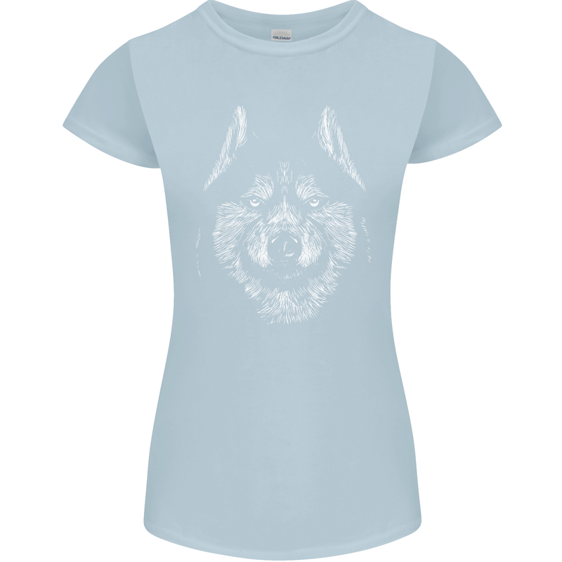 A Siberian Husky Womens Petite Cut T-Shirt Light Blue