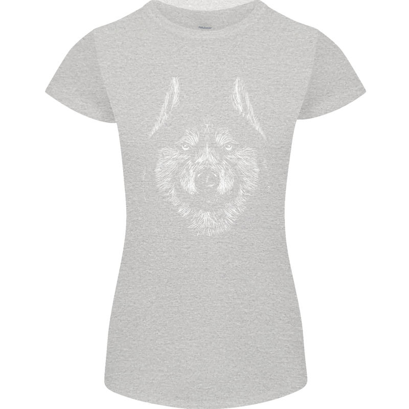 A Siberian Husky Womens Petite Cut T-Shirt Sports Grey
