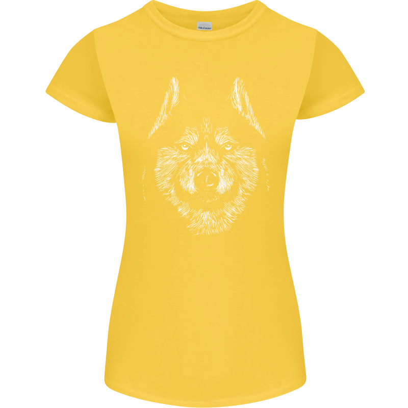 A Siberian Husky Womens Petite Cut T-Shirt Yellow