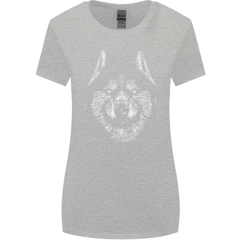 A Siberian Husky Womens Wider Cut T-Shirt Sports Grey