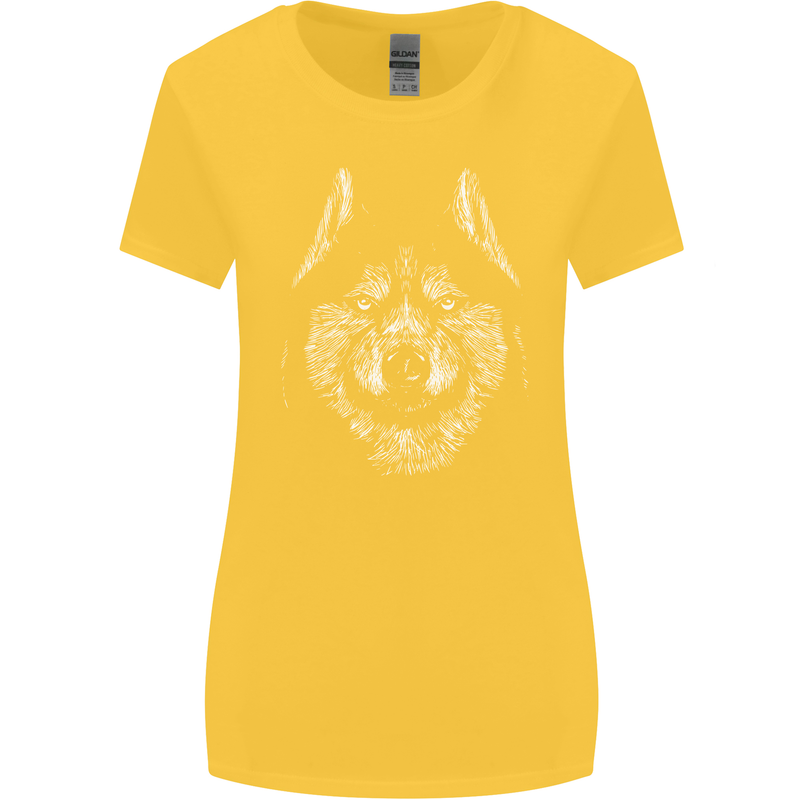 A Siberian Husky Womens Wider Cut T-Shirt Yellow