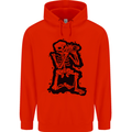 A Skeleton Photographer Photography Childrens Kids Hoodie Bright Red