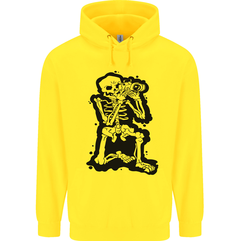 A Skeleton Photographer Photography Childrens Kids Hoodie Yellow