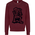 A Skeleton Photographer Photography Kids Sweatshirt Jumper Maroon