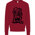 A Skeleton Photographer Photography Kids Sweatshirt Jumper Red