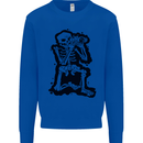 A Skeleton Photographer Photography Kids Sweatshirt Jumper Royal Blue
