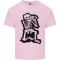 A Skeleton Photographer Photography Kids T-Shirt Childrens Light Pink