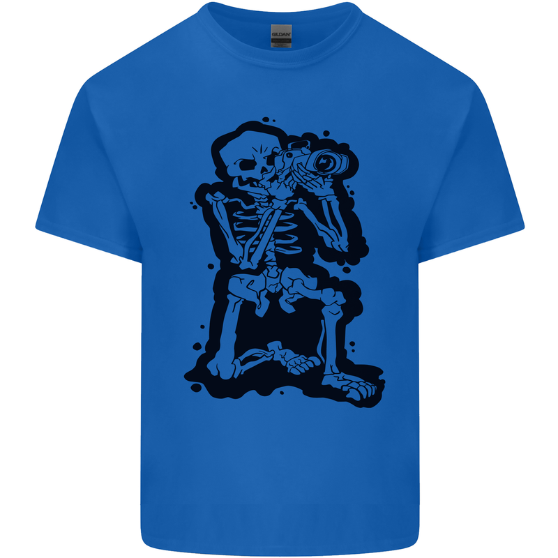 A Skeleton Photographer Photography Kids T-Shirt Childrens Royal Blue