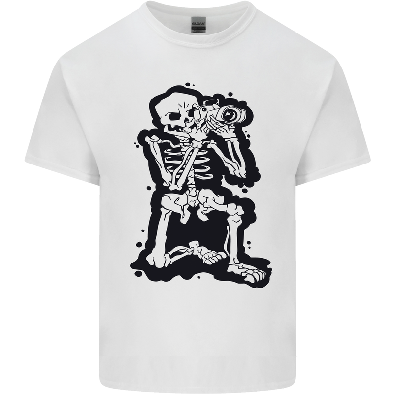 A Skeleton Photographer Photography Kids T-Shirt Childrens White