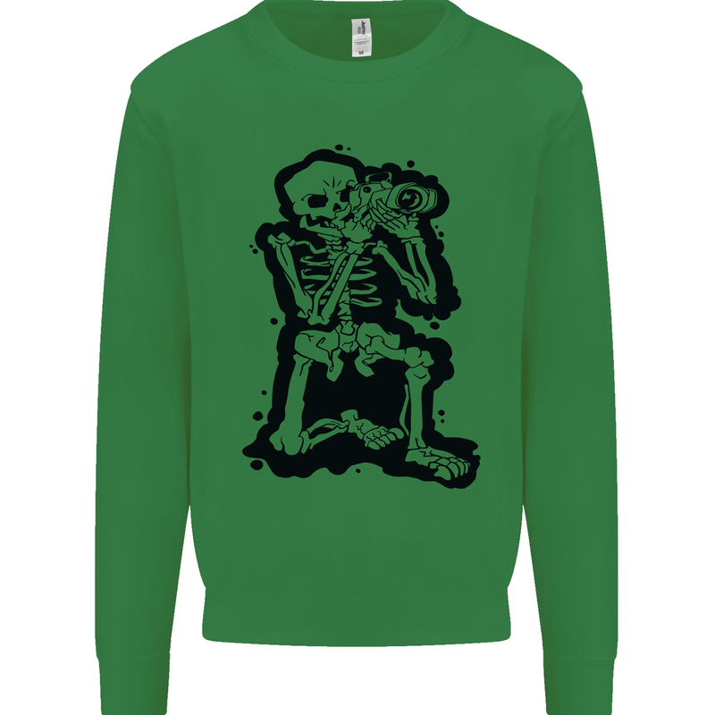 A Skeleton Photographer Photography Mens Sweatshirt Jumper Irish Green