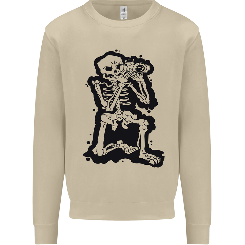 A Skeleton Photographer Photography Mens Sweatshirt Jumper Sand